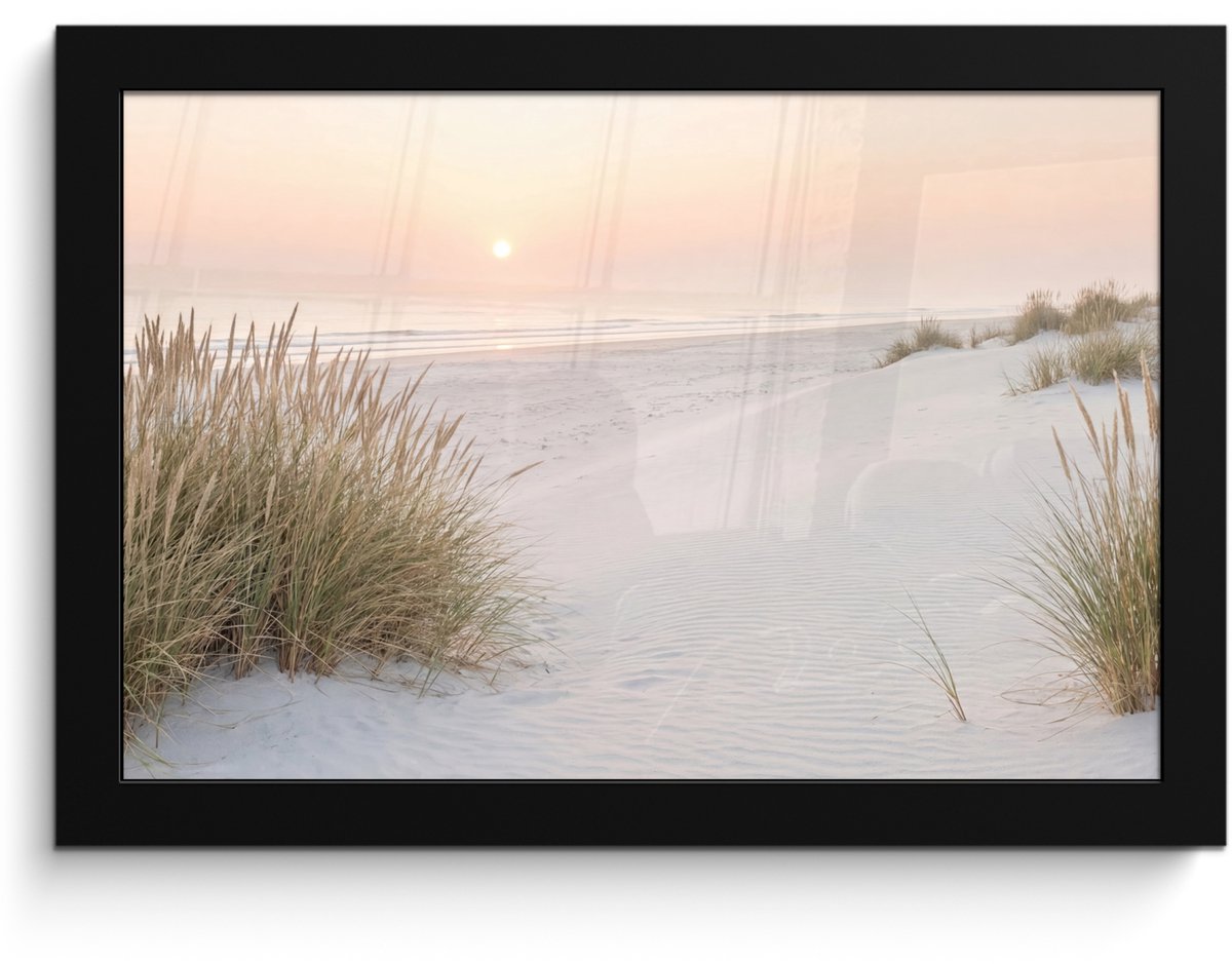 FrameYourWall Poster in lijst - Fotolijst 30x20 cm - Posters - Horizon - Duinlandschap - Zand - Posterlijst zwart - Decoratie - Wanddecoratie woonkamer - Muurdecoratie slaapkamer