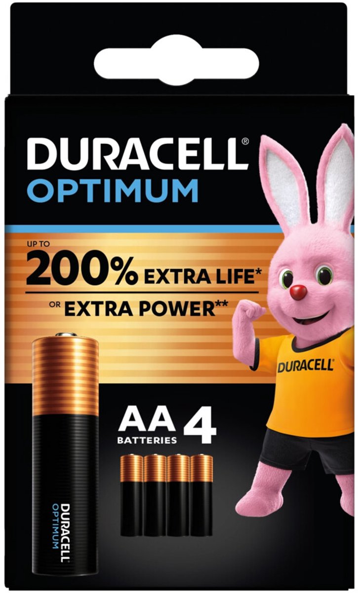 Duracell Optimum Alkaline AA batterijen - 4 stuks
