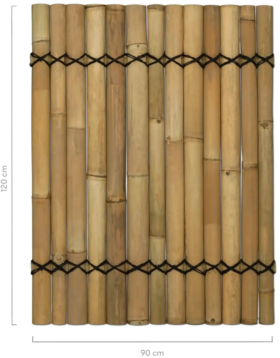 Masters of Bamboo® Bamboe Schutting Halfrond - 90 x 120 cm - Naturel - Tuinscherm / Bamboe scherm