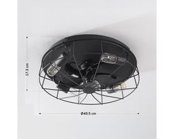 LumenXL - Industriële plafondventilator Fistik - Zwart - Zomer- en winterfunctie - E27 fitting