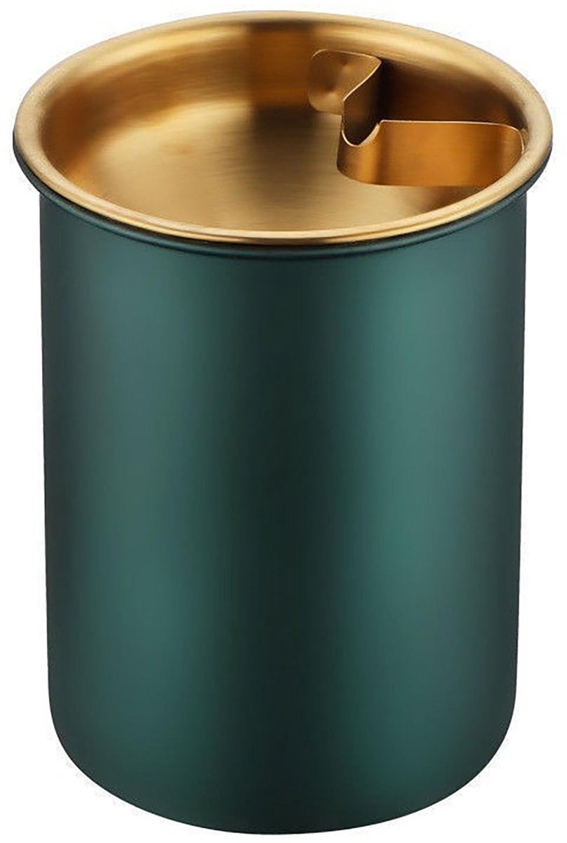 Groene Cilindrische RVS Asbak 8,9×7,6cm - voor Auto, Kantoor & Thuis-asbak voor buiten-Belle's product
