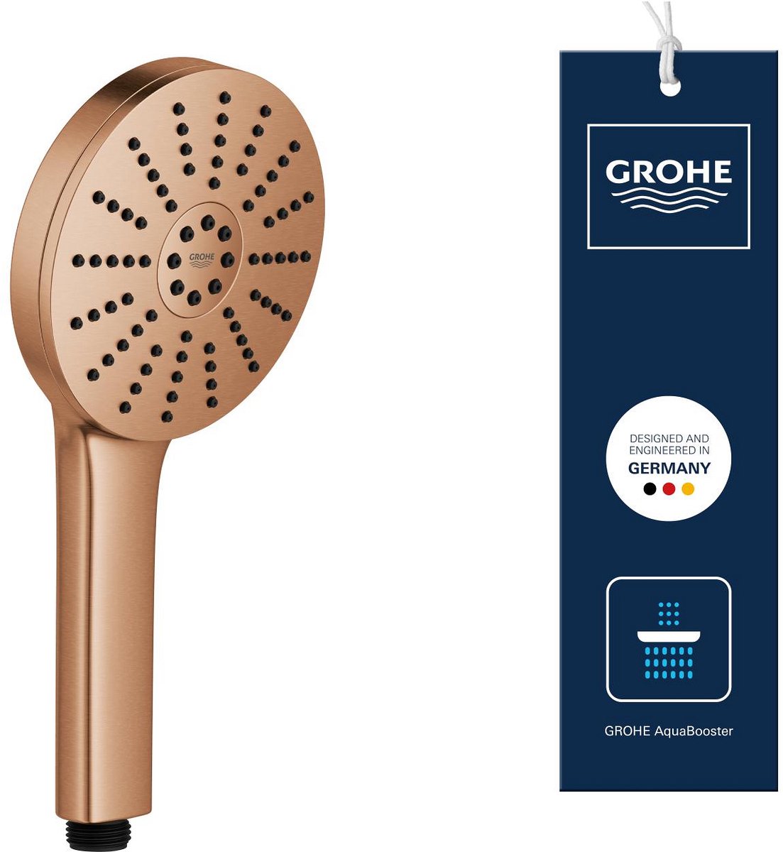 GROHE Vitalio Joy+ 120 Handdouche - 3 Straalsoorten - AquaBooster - Waterbesparend (7 L/Min) - Geborsteld Warm Sunset