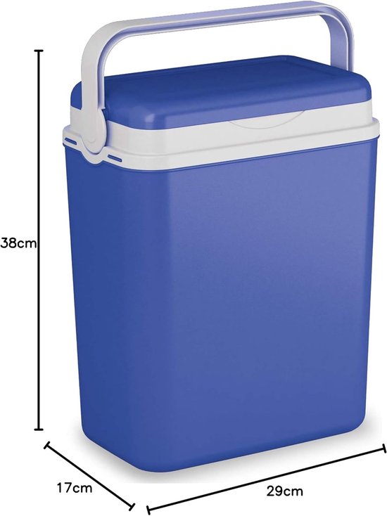 Grote Koelbox - Geïsoleerde Tas - Buitenactiviteiten - Grote 12 Liter Inhoud - 17 x 29 x 38 cm - Blauw van Merkloos — afbeelding 2