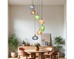 LumenXL Design hanglamp - verschillende kleuren geribbeld glas - Altair