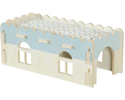 Zolux Houten Huisje Voor Cavia's En Degu's - Kooi Accessoire - 40x21x16 cm