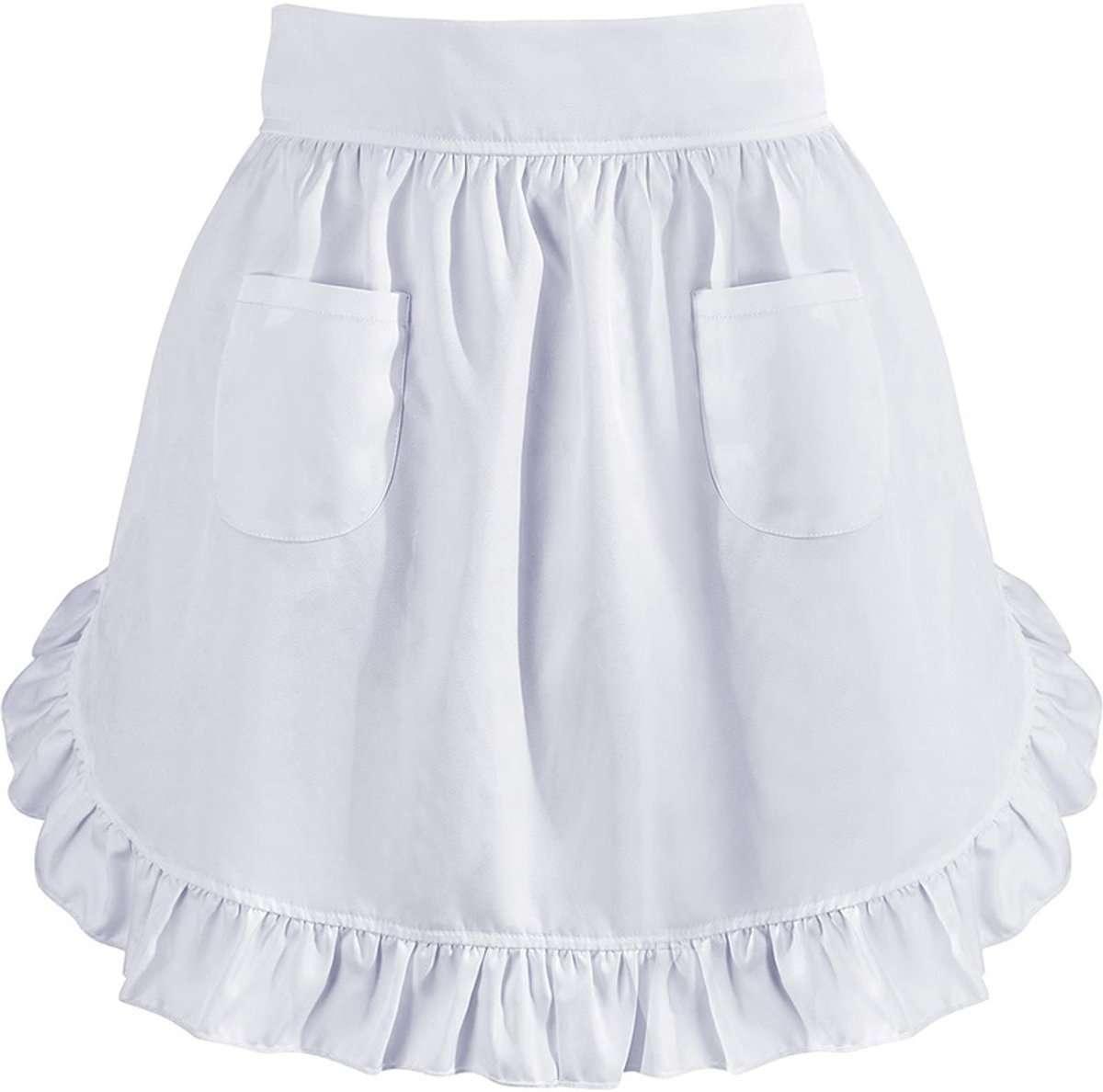 Schort Met Zak Voor Dames - Waterdicht En Oliebestendig - Eén Maat - Voor Keuken, Koken En Feestjes - Serveerster Uniform - Wit
