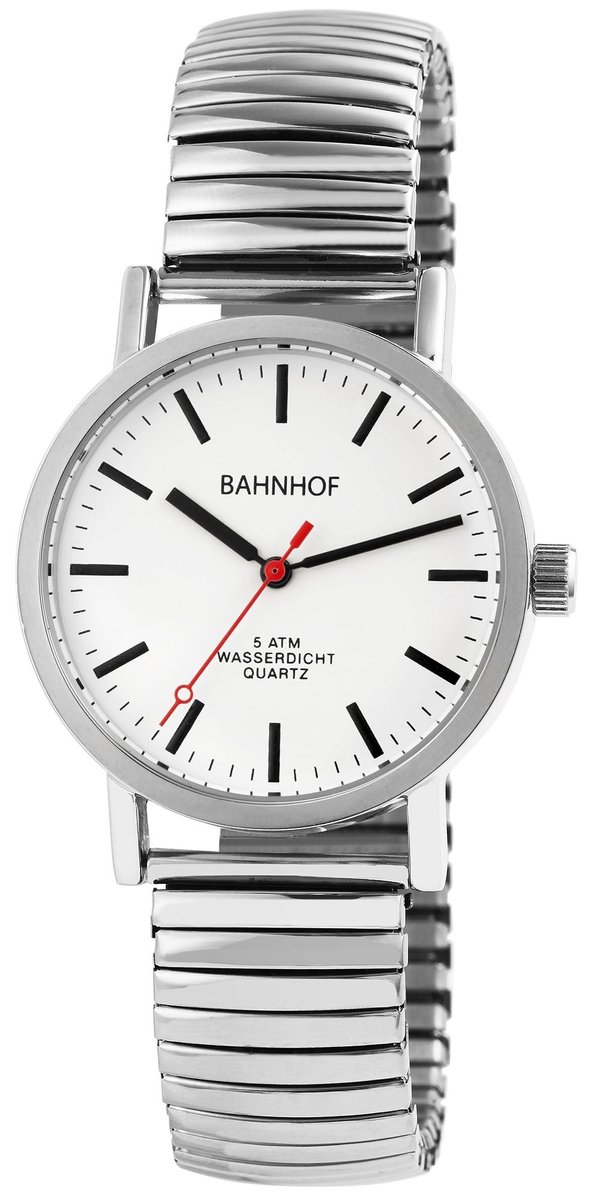 Bahnhof Herenhorloge van roestvrij staal BA004 Bahnhof herenhorloge met roestvrijstalen band