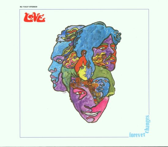 Albumhoes met een collage van psychedelische gezichten in levendige kleuren: blauw, paars, groen, rood, geel en roze.