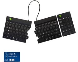 R-Go Split Break - Ergonomisch Toetsenbord & Numpad - Bluetooth - Break software - QWERTY US - Draadloos - Zwart