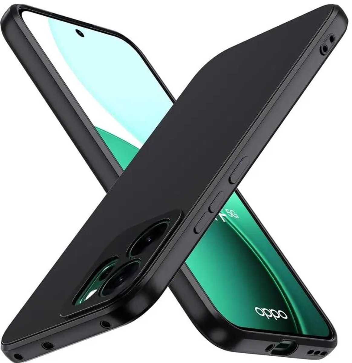 Zwart TPU Hoesje Geschikt voor Oppo Reno 15F - Back Cover Case - Lichtgewicht - Ultra Dun - Flexibel - Zacht