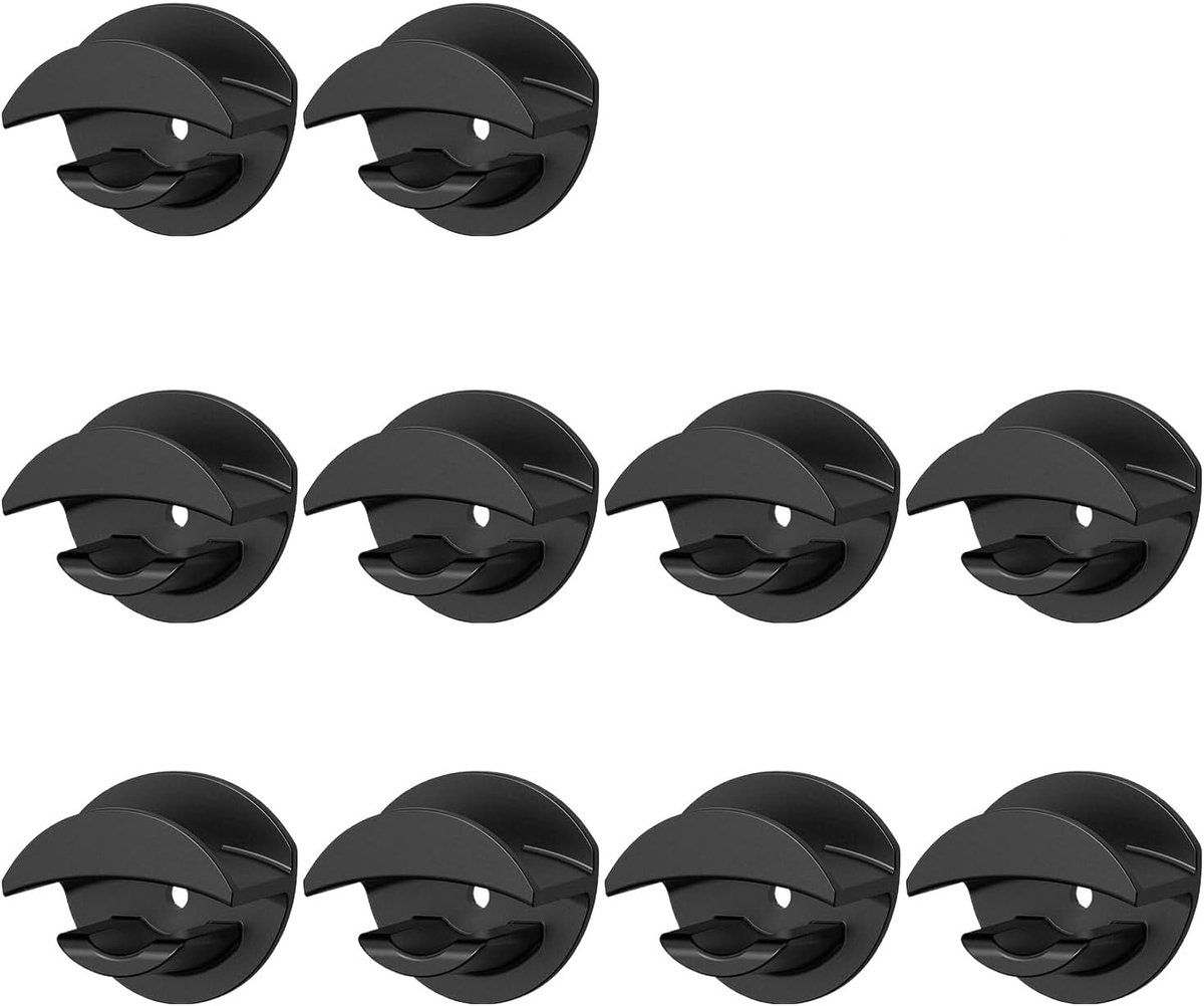Hoedenhaken | 10 hoedenhaken voor thuisgebruik, boren niet nodig, zelfklevende haken, geschikt voor badkamers, doucheruimtes, keukens, slaapkamers, woonkamers, gangen, studentenkamers, enz. - Zwart