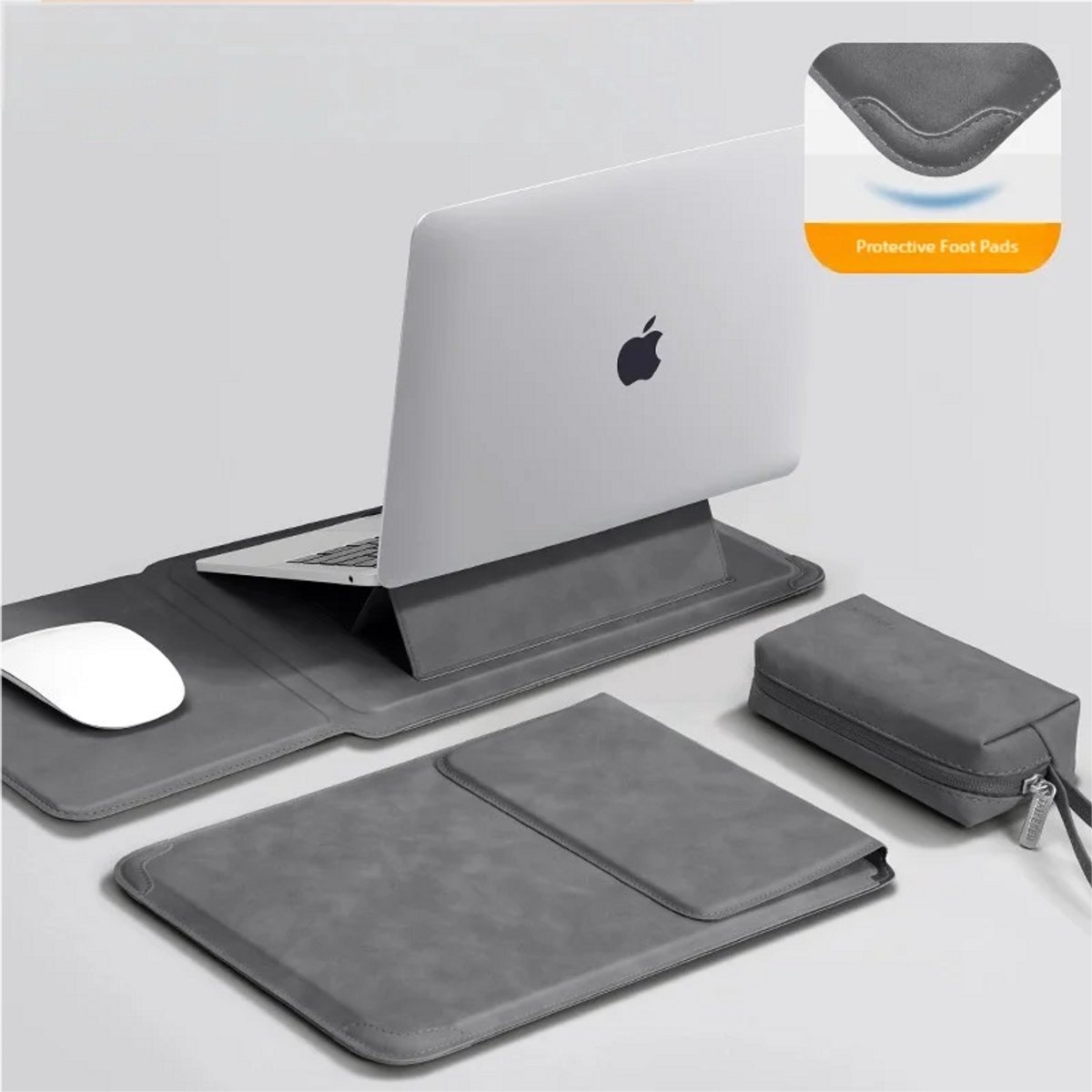 Taikesen - Laptop Sleeve - Met Standfunctie - PU Materiaal - MacBook - Voor Mannen En Vrouwen - DT