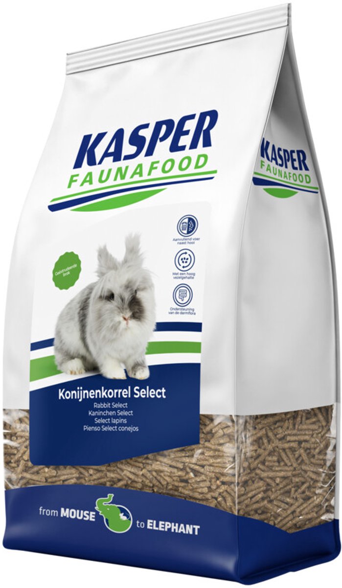 Kasper Faunafood Konijnenvoer Konijnenkorrel Select - 3 x 2 kg - Voordeelverpakking