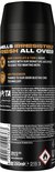 Axe Dark Temptation deodorant bodyspray in het Nederlands en Engels. Zwarte bus met afbeelding van donkere chocolade.