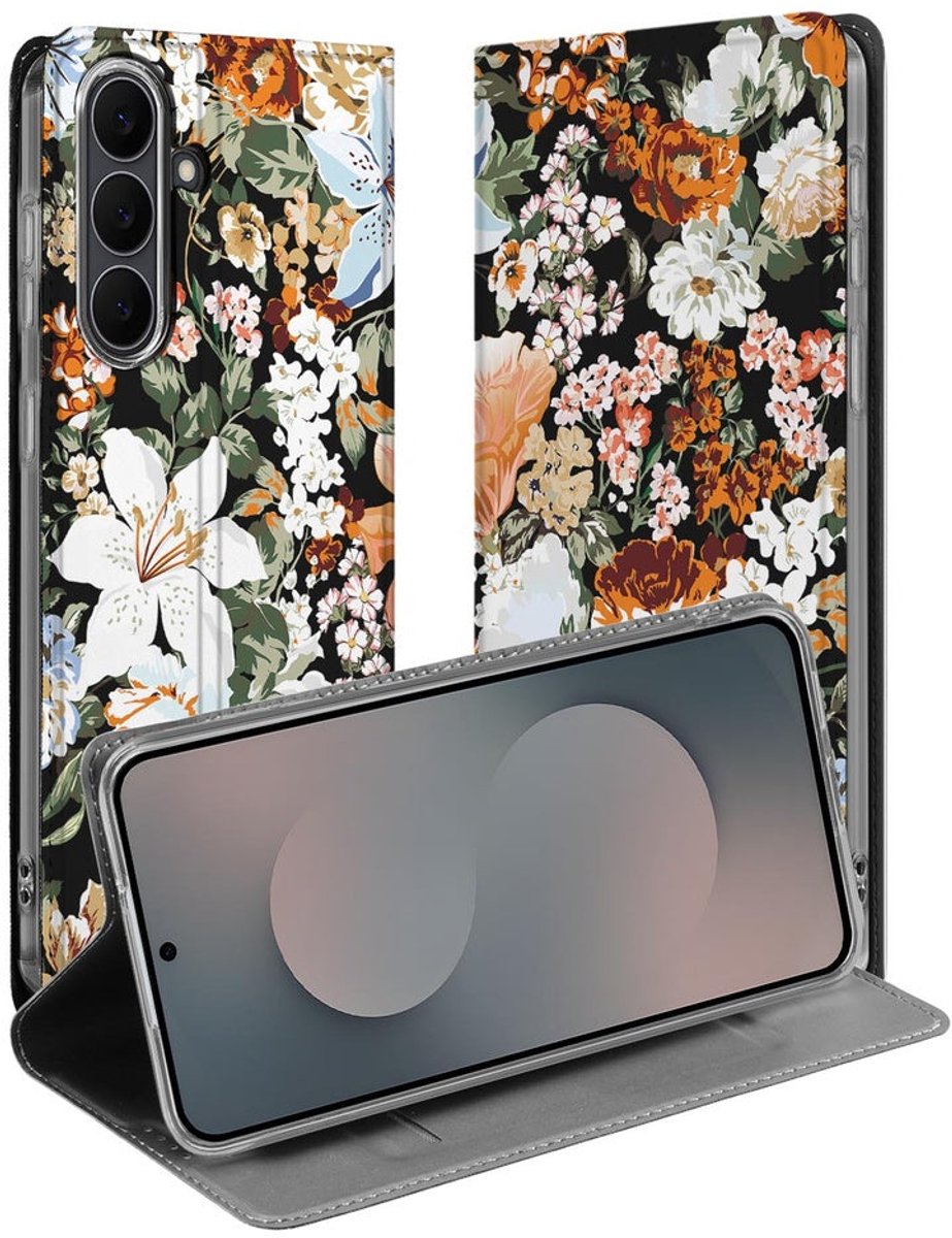 Samsung Galaxy S25 FE Smart Cover Hoesje Dark Flowers