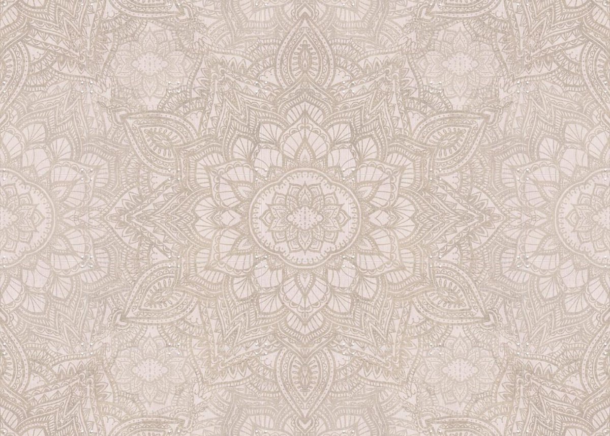 IXXI Soft Vintage Mandala, Bloomery Decor - 140 x 100 cm - Gratis ophangtool - Grote wanddecoratie en posters - Geometrische Kunst, Decoratieve