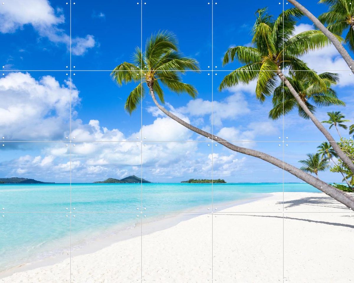 IXXI Tropical beach on Bora Bora, French Polynesia, Jan Becke - 100 x 80 cm - Gratis ophangtool - Grote wanddecoratie en posters - Naturalisme