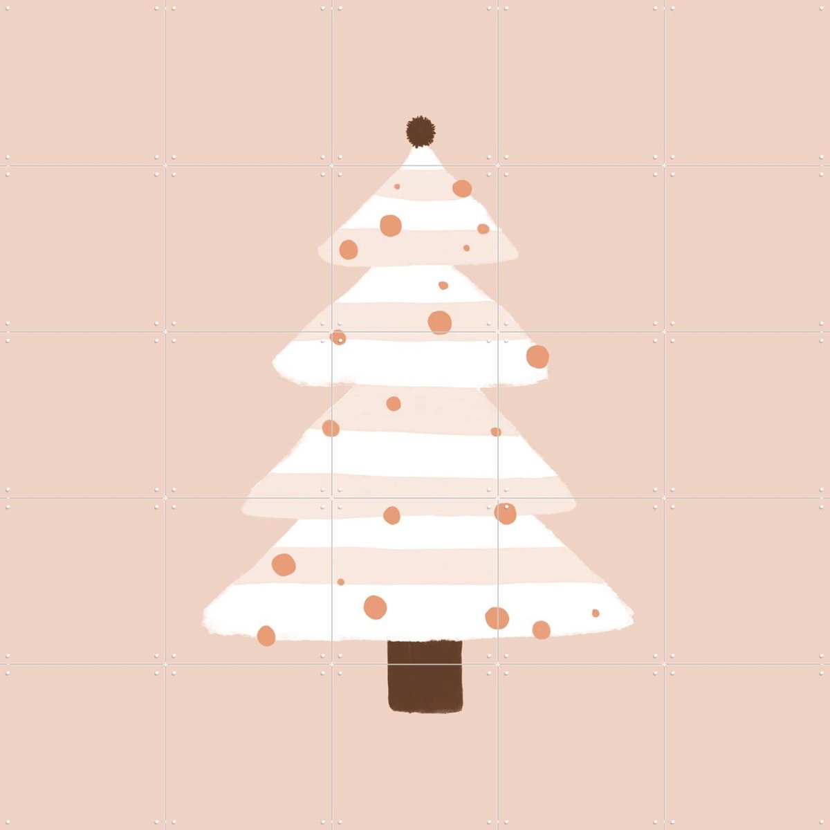 IXXI Blush Christmas Tree, Orara Studio & Various - 100 x 100 cm - Gratis ophangtool - Grote wanddecoratie en posters - Speels, Fantasierijk, Digitale