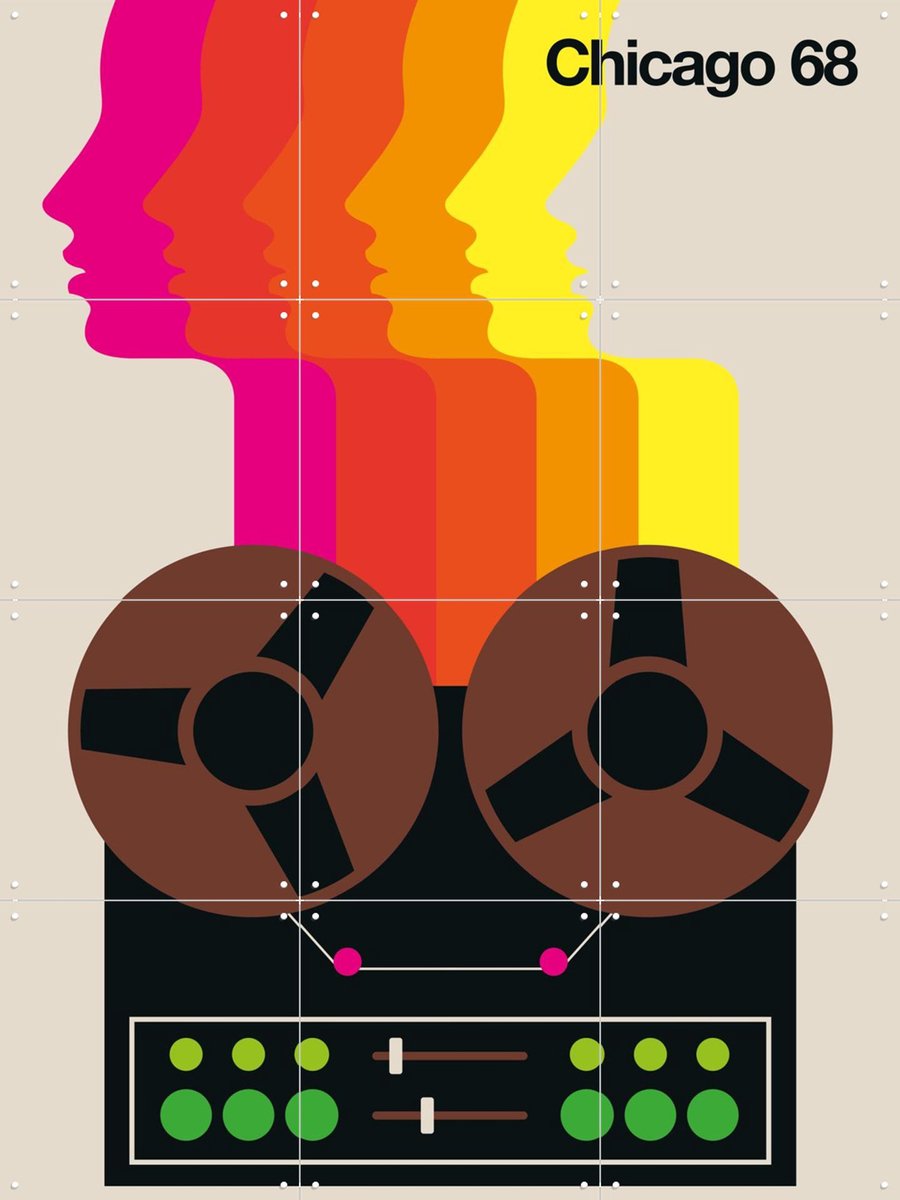 IXXI Chicago 68, Bo Lundberg - 60 x 80 cm - Gratis ophangtool - Grote wanddecoratie en posters - Illustraties, Grafisch Ontwerp, Geometrische Kunst