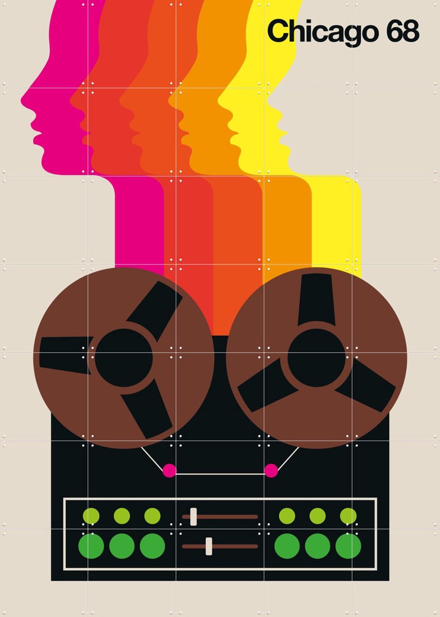 IXXI Chicago 68, Bo Lundberg - 100 x 140 cm - Gratis ophangtool - Grote wanddecoratie en posters - Illustraties, Grafisch Ontwerp, Geometrische Kunst
