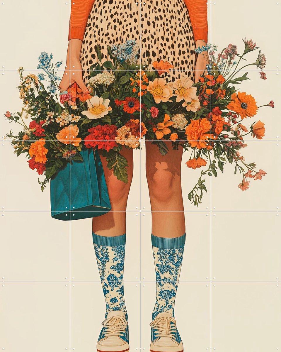IXXI Made in holland, Mirjam Duizendstra - 80 x 100 cm - Gratis ophangtool - Grote wanddecoratie en posters Woonkamer, Mode, Bloemen