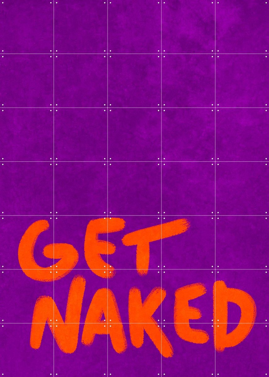 IXXI Get Naked, Raissa Oltmanns - 100 x 140 cm - Gratis ophangtool - Grote wanddecoratie en posters - Typografie, Pop art, Grafisch Ontwerp