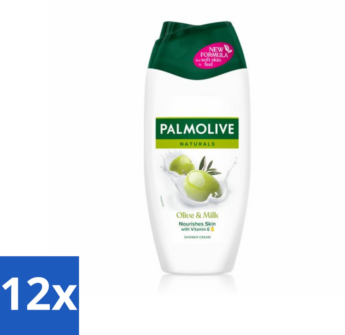 12 x Palmolive Douchecreme Naturals Olijf & Melk 250 ml - Douchecrème - Natuurlijke Verzorging - Olijf En Melk - Droge Huid - Gevoelige Huid