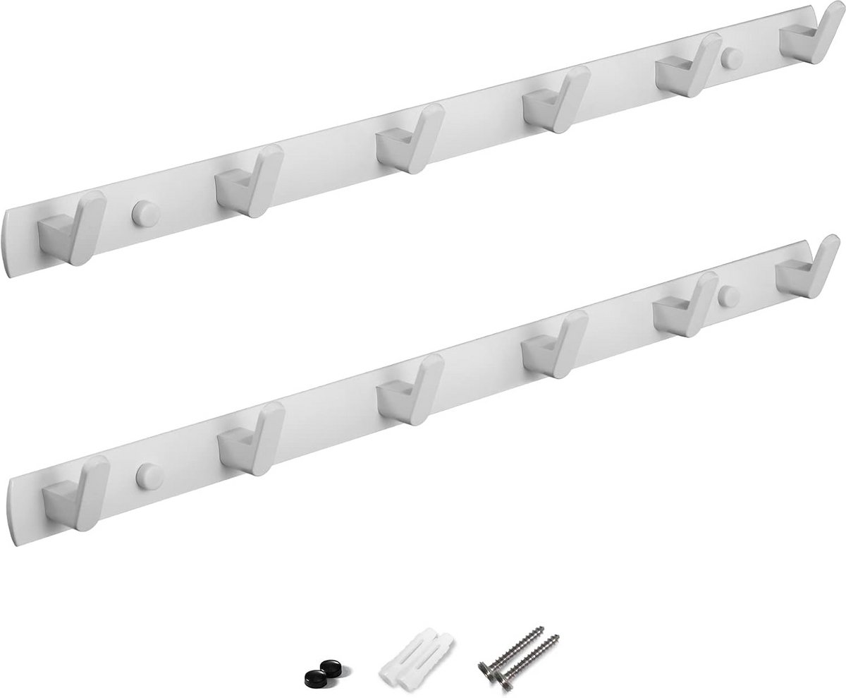 Set van 2 Wandkapstokken met 6 Zware Metalen Haken - Wandmontage