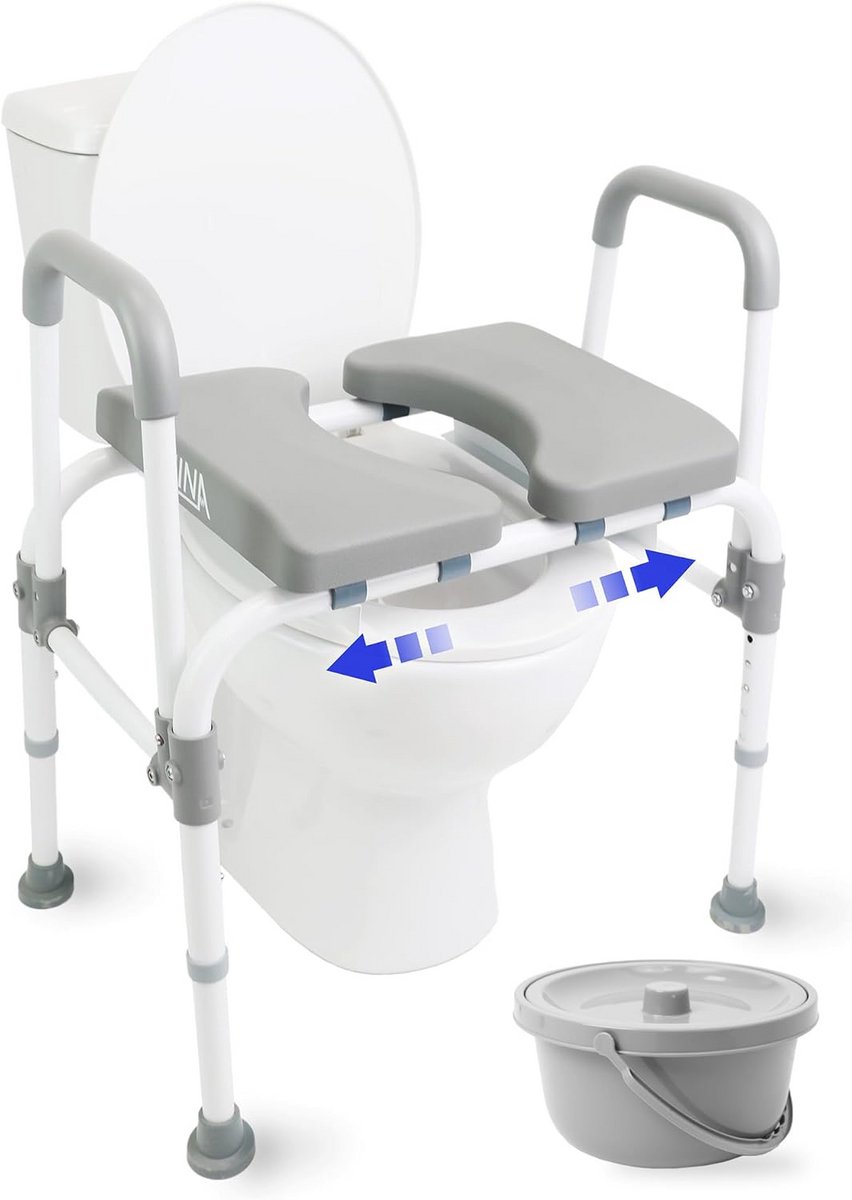 Verstelbare Toiletstoel 3-in-1 voor Ouderen en Personen met Beperkte Mobiliteit