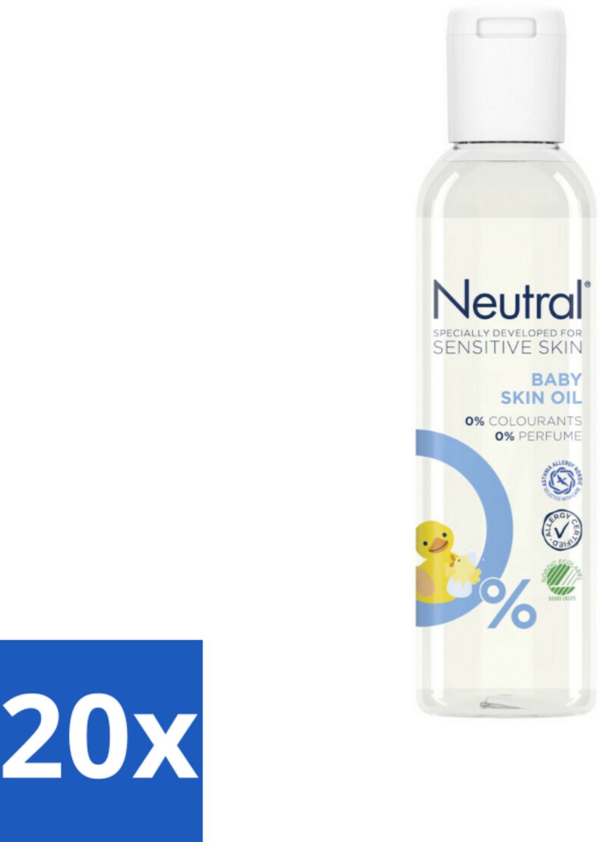 20 x Neutral Baby – Huidolie – Parfumvrij – Gevoelige Babyhuid – 150 ml - Babyhuidolie - Gevoelige Babyhuid - Droge Babyhuid - Hypoallergene Huidolie - Babyhuid Verzorging