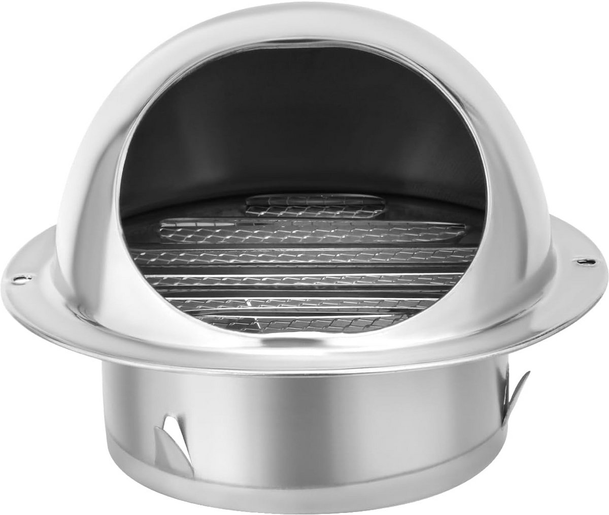 Ventilatierooster RVS Rond 100mm Zwart - Afdekking Ventilatie-uitlaat en Afvoer