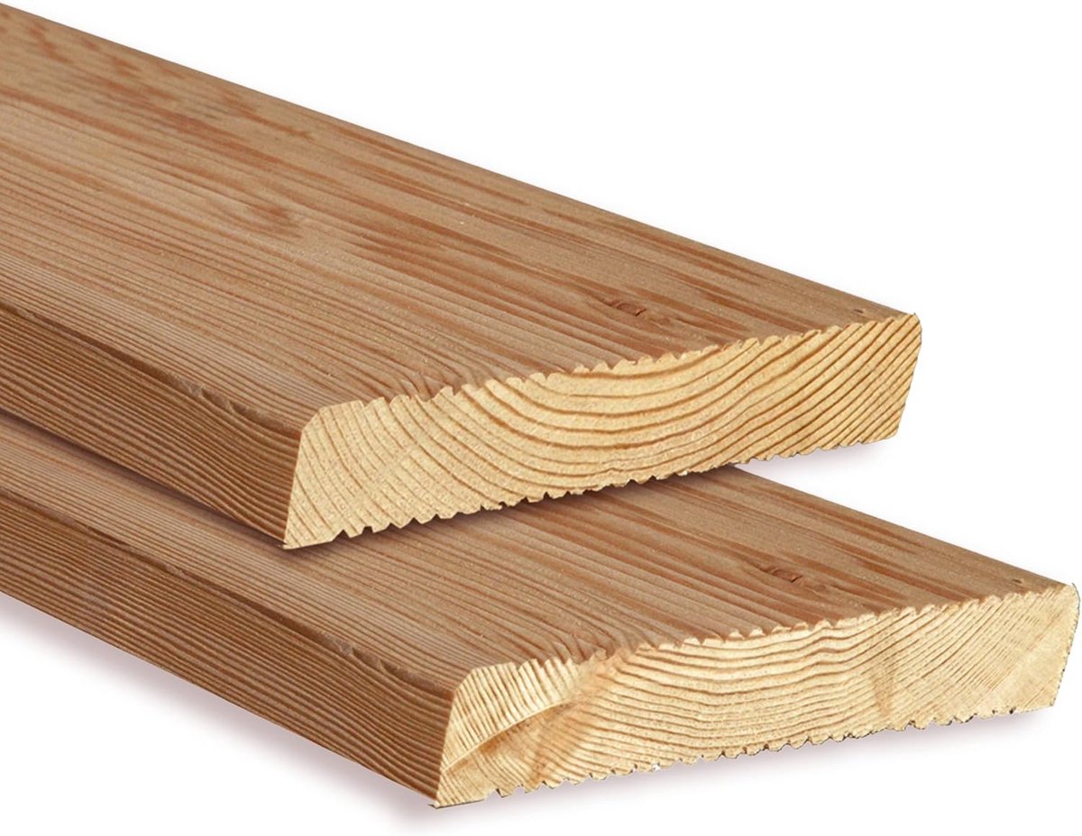 Terrasplanken Siberisch Lariks 27 x 142 mm 2-zijdig Geribbeld Hout