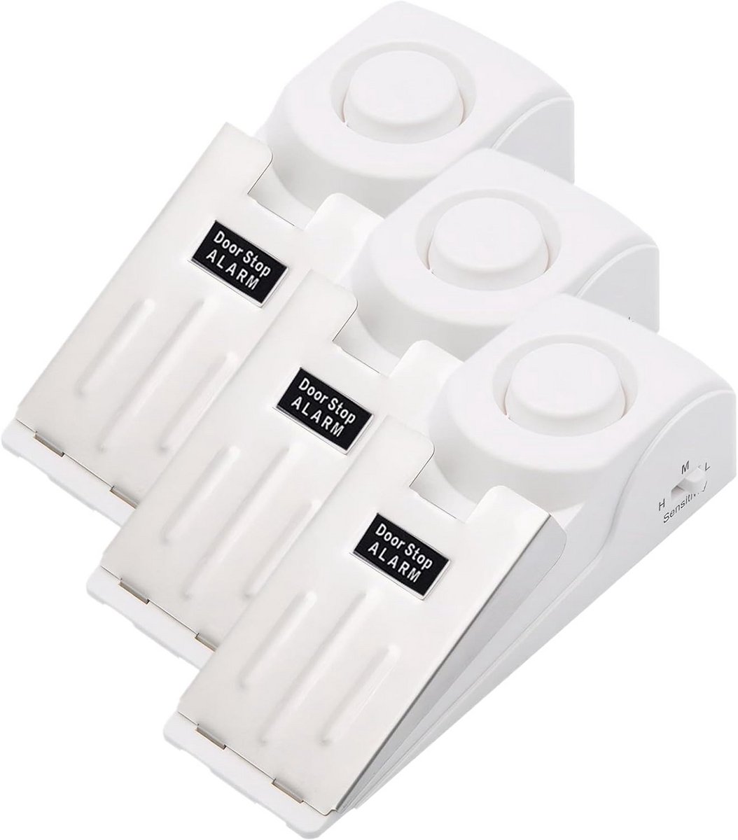 3-Pack Extra Luid Deurstop Alarm 120dB voor Veilige Thuis- en Reisbeveiliging