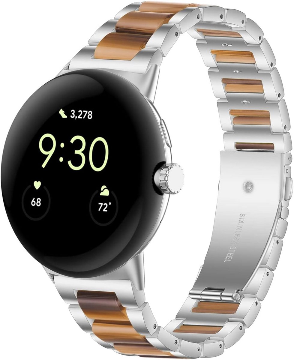 Verstelbare Horlogeband Roestvrij Staal en Hars voor Smartwatch