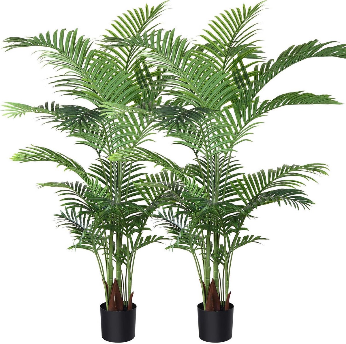 Set van 2 Kunstmatige Areca Palmeren 160 cm - Realistische Kunstplant voor Binnen en Buite
