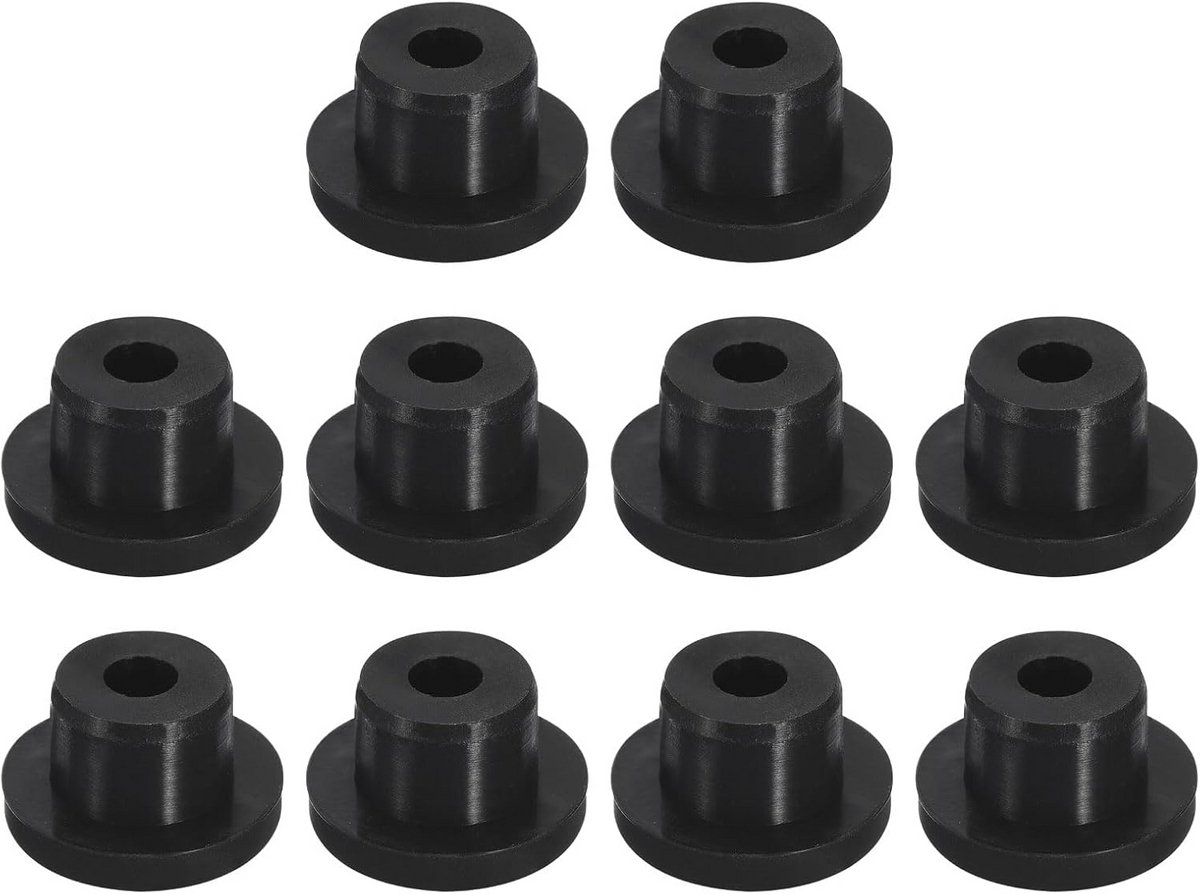 10x Ronde Zwarte Rubberen Stoppen voor Gaten van 14 mm - Waterdichte Afdichtingsdoppen