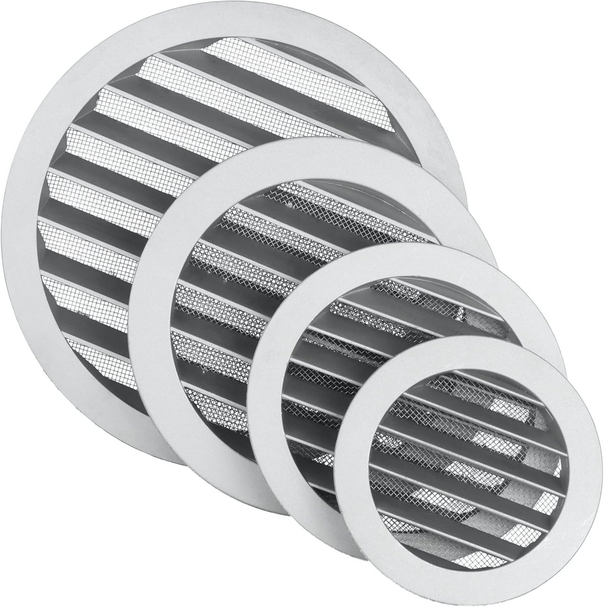 Ronde Ventilatie Rooster 100mm Gietaluminium met RVS Insectenhor