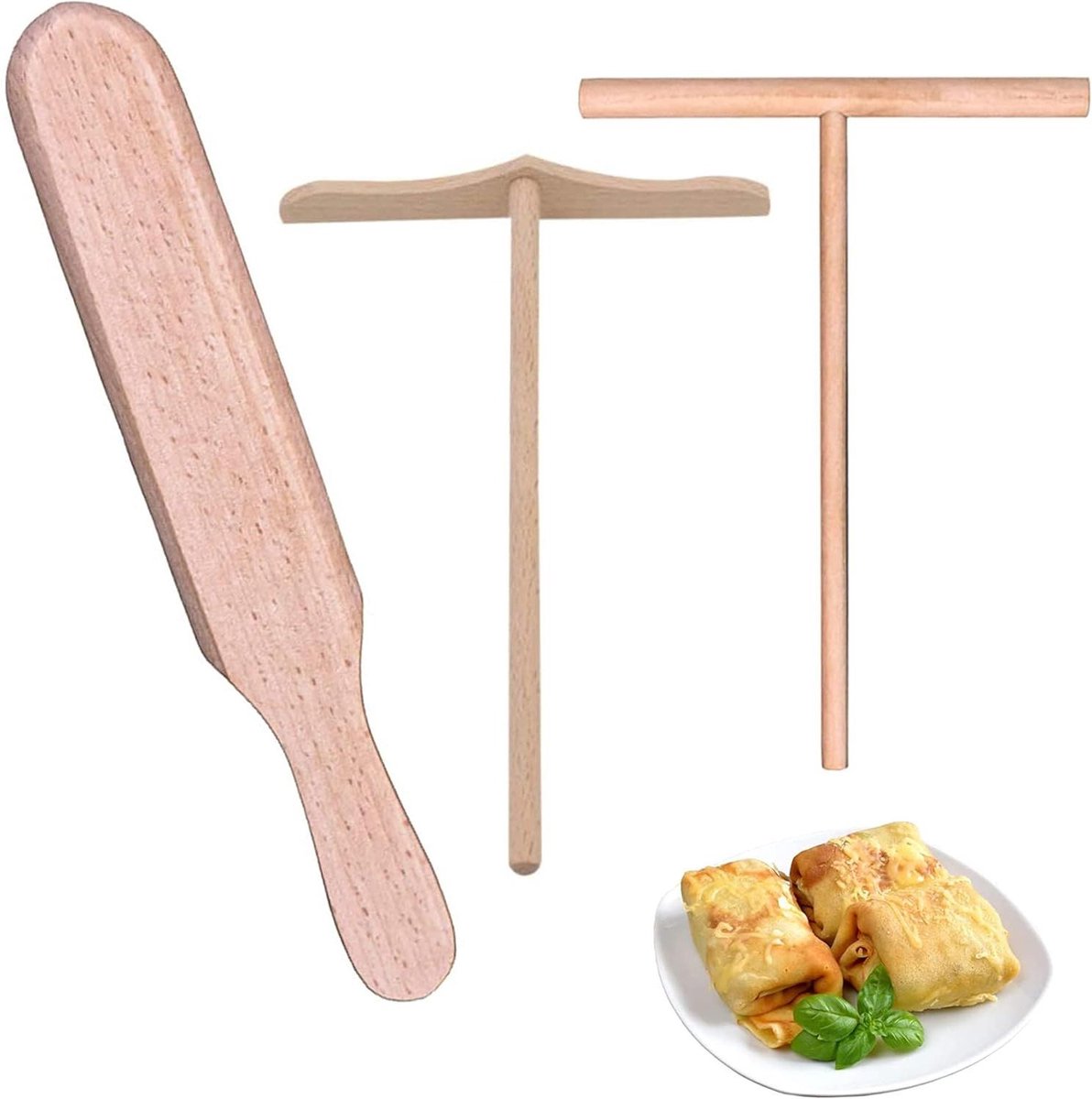 Beslagstrooier - Houten Spatel - Pannenkoekenmaker van Beukenhout