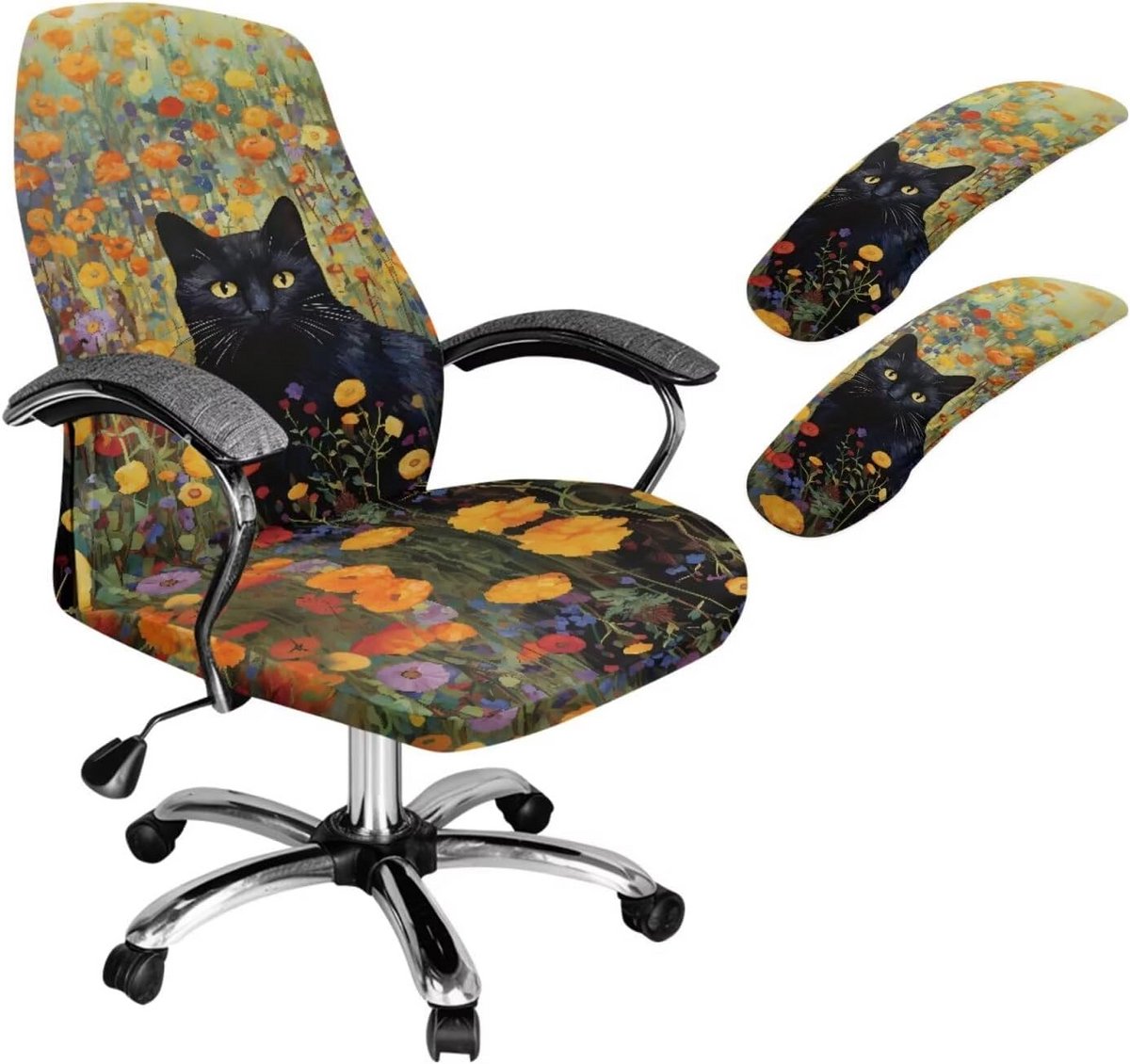 Rekbare Bureaustoelhoezen Set met Armsteunhoezen - Universele Gaming Stoel Slipcover
