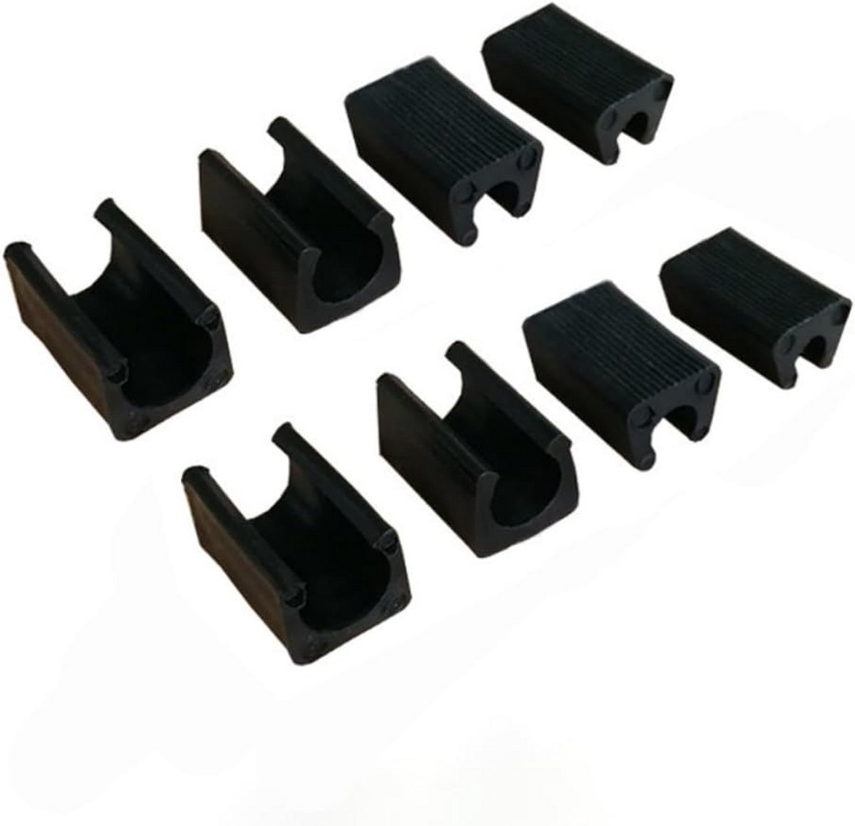 8 Stuks U-Vormige Stoelpootdoppen Zwart - Antislip Vloerbeschermers voor Ronde Poten (14 mm)