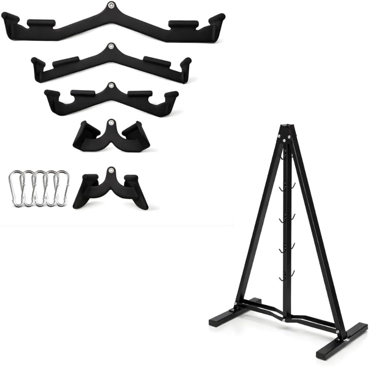 Kabel Accessoires Set voor Lat Pulldown en Rugtraining - Ergonomische Grepen