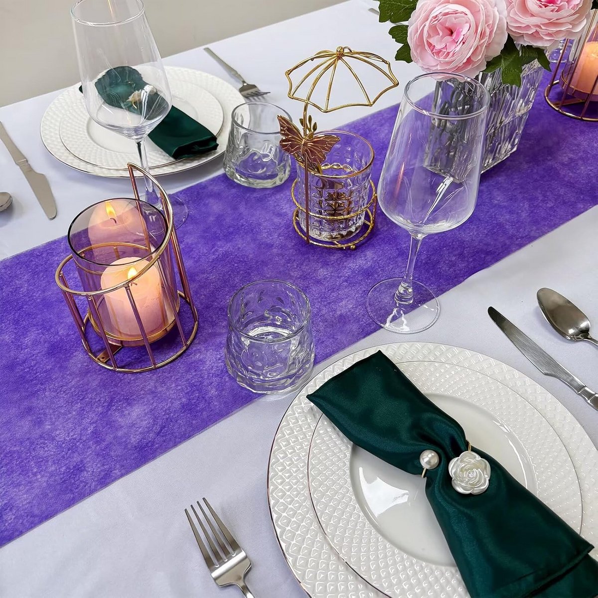 Decoratieve Tafelloper van Vlies in Paars voor Feesten en Decoratie