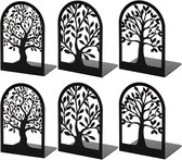 BOTC Boekensteun - Set van 6 - Metalen Boekenstandaard - Boekenhouder - Boeksteun - Book Holder - Zwart