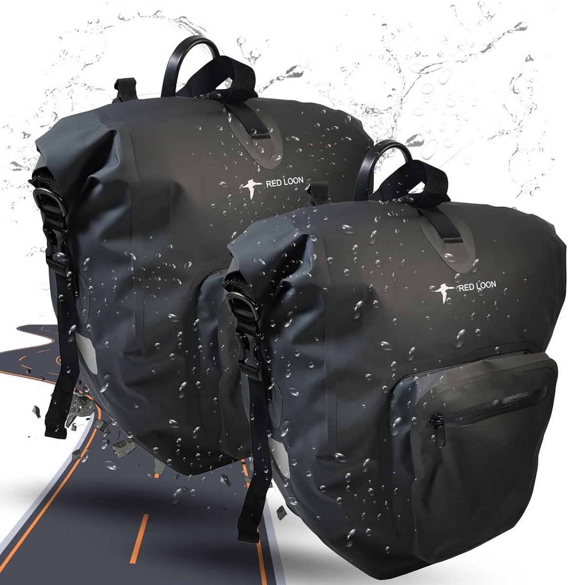 Waterdichte Fietstassen Achter - Dubbele Fiets Bagagedrager Tas Set Zwart