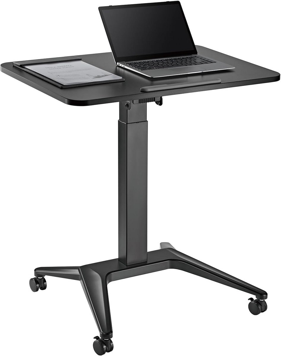 Verrijdbaar Laptop Bureau met Hoogteverstelling voor Zittend en Staand Werken