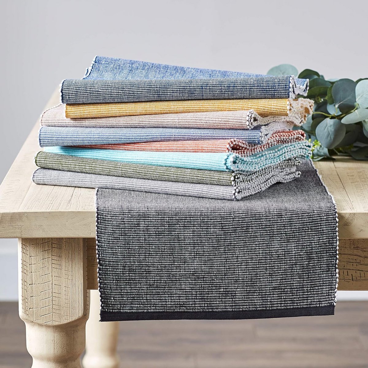 Katoenen Tafelloper Stone - 13x72 Inch - Duurzaam Tafeltextiel