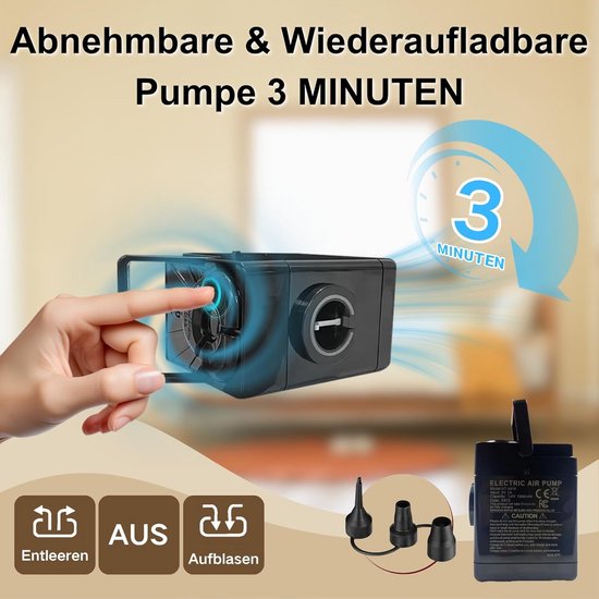 Comfortabel Opblaasbaar Luchtbed met Draadloze Batterijpomp van Comfortabel. — afbeelding 3