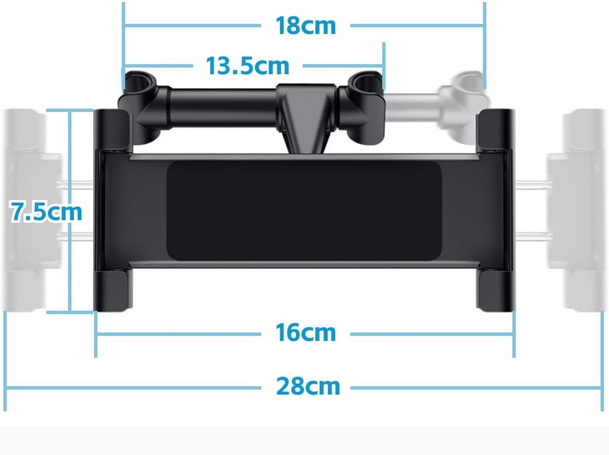 Universele Tablet en Telefoon Houder Achterbank Auto, 360° Draaibaar