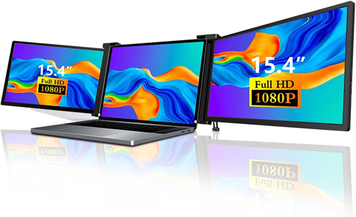 Draagbare Drie-in-een Monitor Extender voor Laptops van 15,6 tot 17,3 Inch