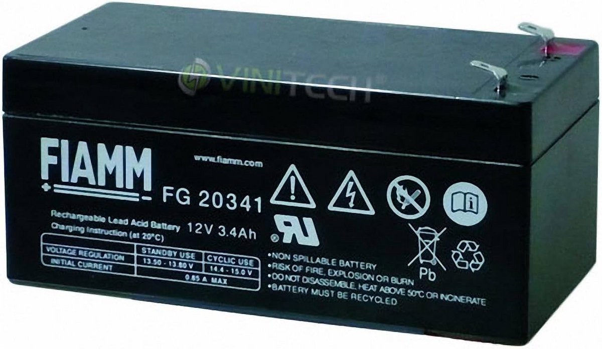 AGM Batterij 12V 3.4Ah F4.8 - Geschikt voor diverse toepassingen